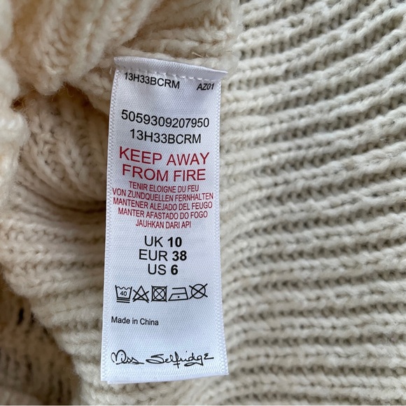 MISS SELFRIDGE CROPPED SQUARE NECK CABLE KNIT SWEATER!! - Picture 13 of 14